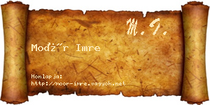 Moór Imre névjegykártya